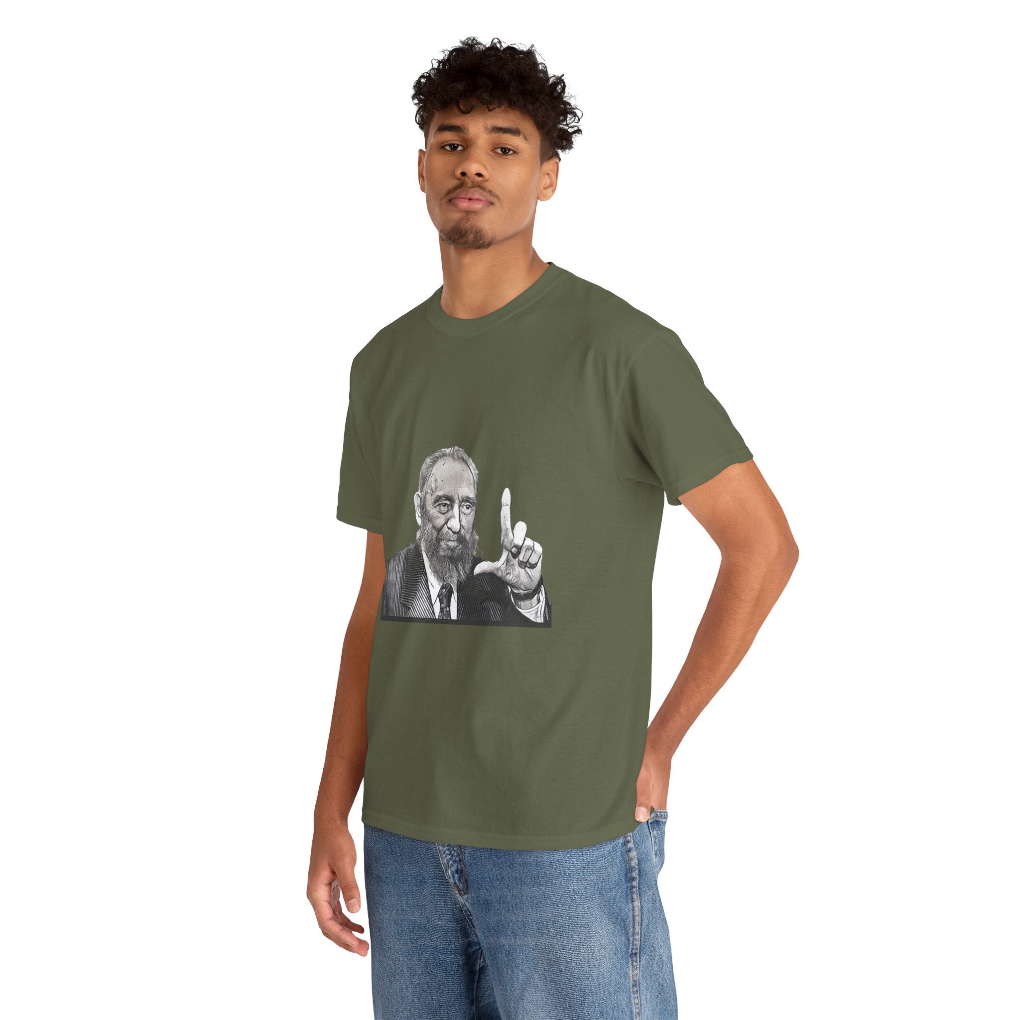 Fidel Castro Black & White Art Graphic Print Unisex Heavy Cotton Tee