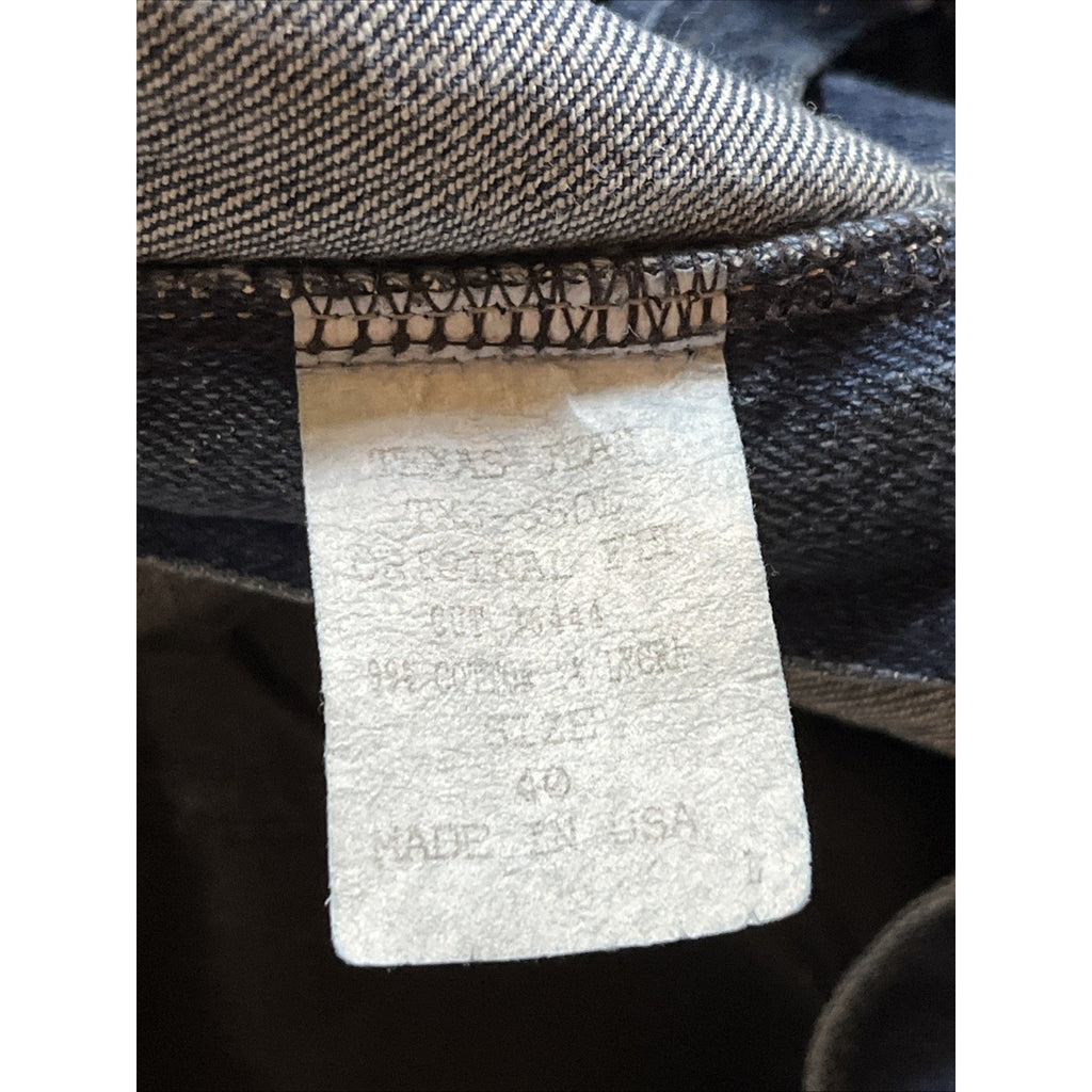 Texas Jeans Mens Demin Blue Relaxed Fit Western Dark Wash Made in USA 38x33