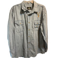 Redhead Vintage Shirt Men’s L Blue Canvas Long Sleeve Cotton Button Embroidered