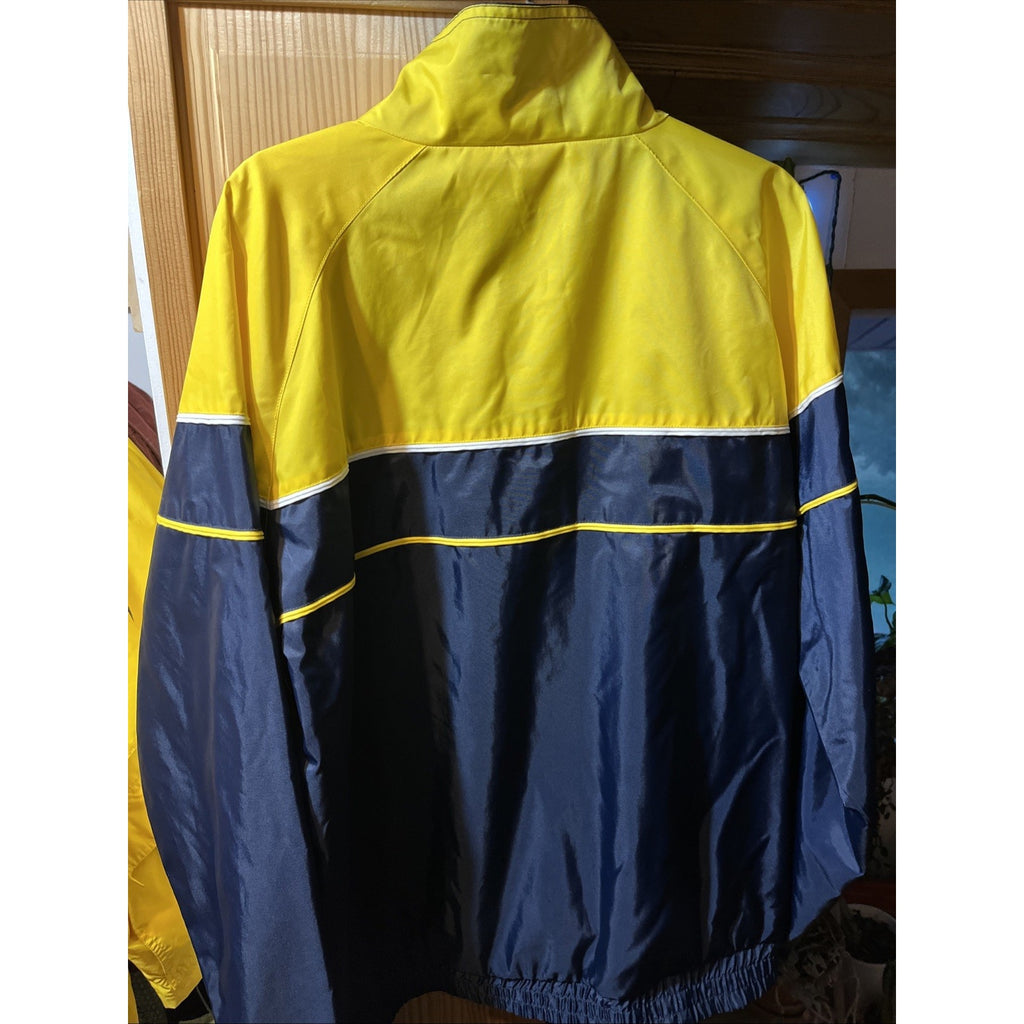 Vintage SRT Full Zip Windbreaker Jacket Shell Mens Navy Blue Yellow LS XLT