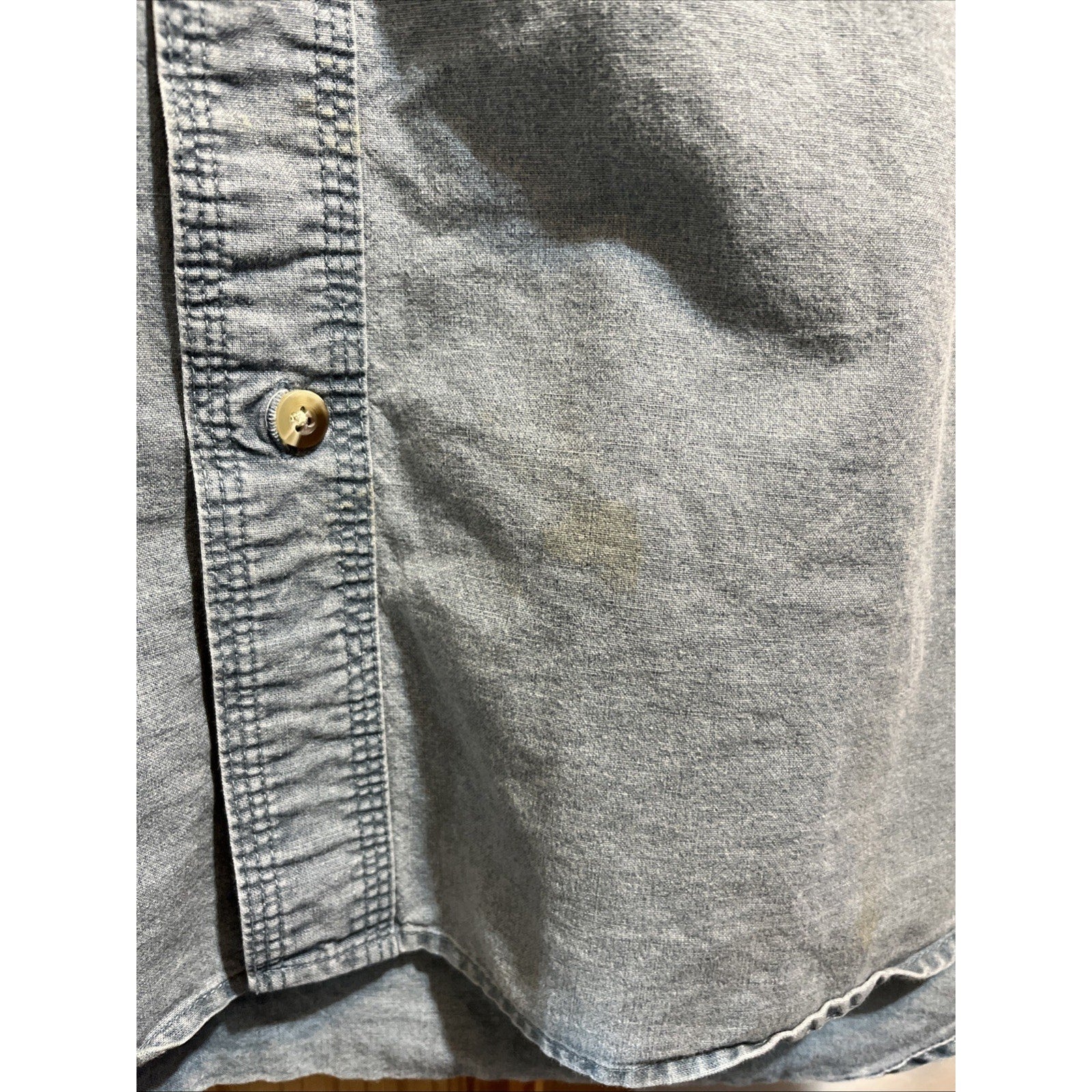 Redhead Vintage Shirt Men’s L Blue Canvas Long Sleeve Cotton Button Embroidered