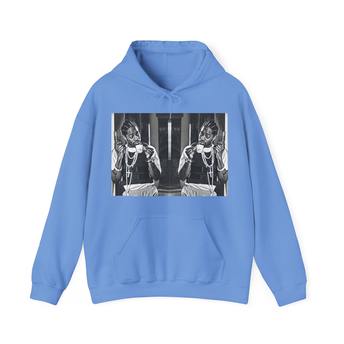 Andre 3000 Graphic Print Long Sleeve Unisex Heavy Blend™ Hooded Art Sweatshirt