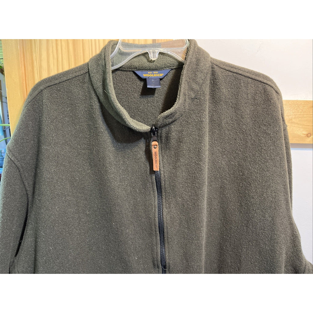 Woolrich Vintage Moleskin Jacket Men’s XL Olive Green LS Wool Blend Full Zip