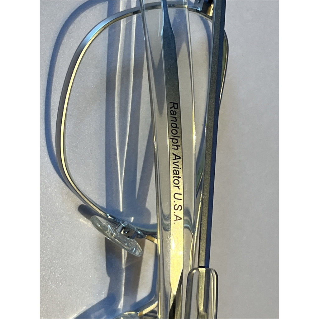 Randolph Aviator Glasses 52-20 Silver Chrome Bayonet Temples USA Frames Only