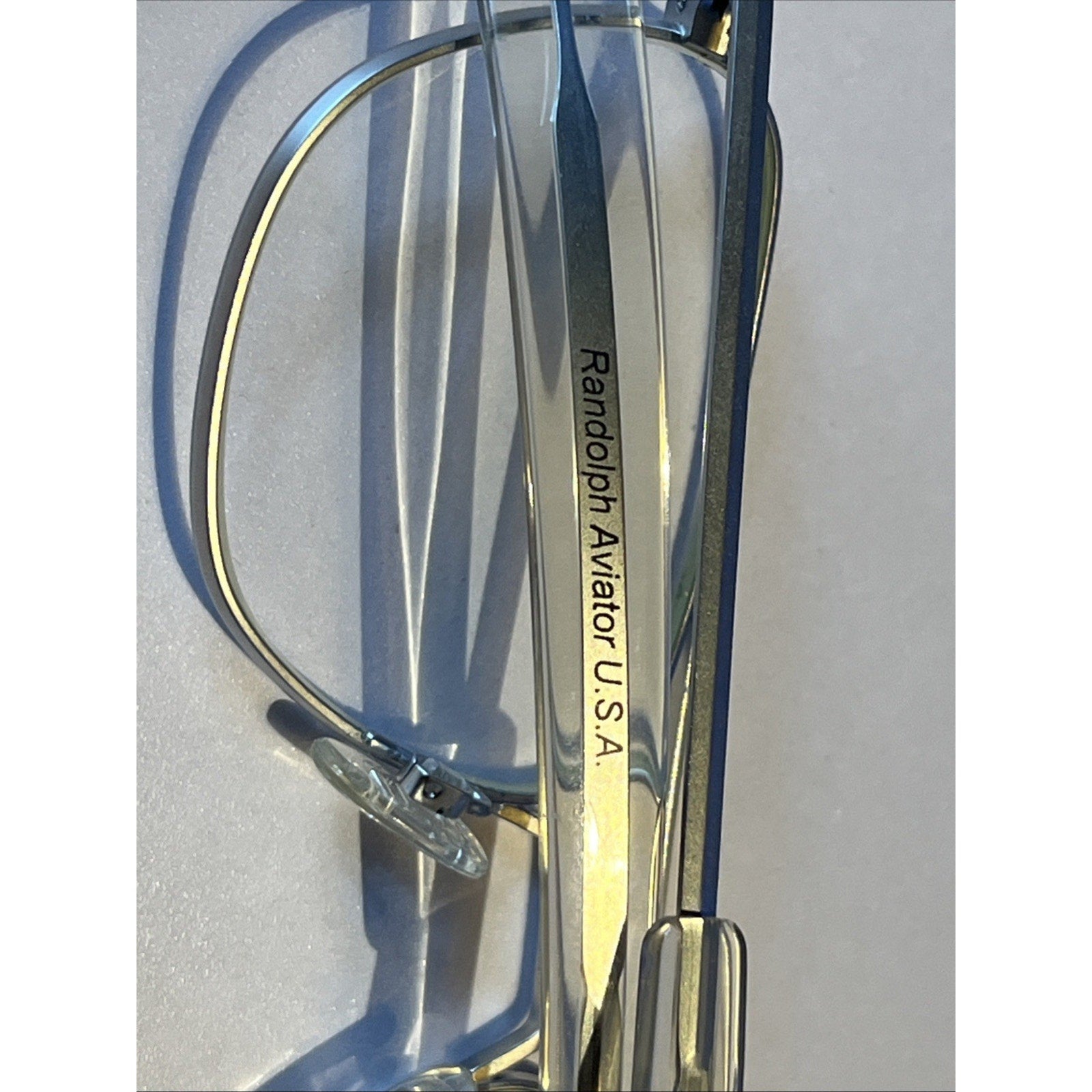 Randolph Aviator Glasses 52-20 Silver Chrome Bayonet Temples USA Frames Only
