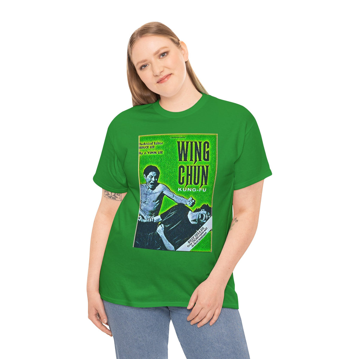 Wing Chun Kung-Fu Graphic Print Short Sleeve Crew Unisex Heavy Cotton Tee Shirt