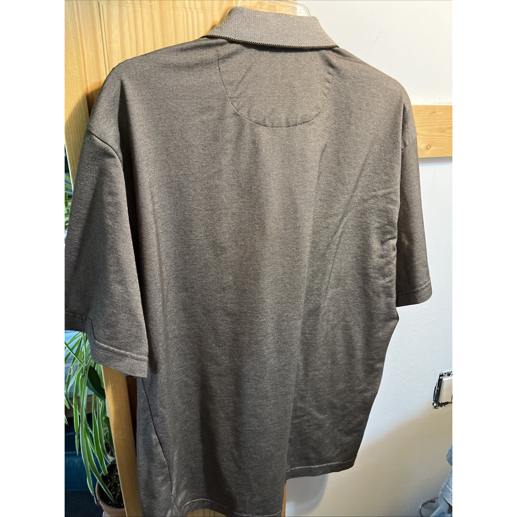 Daniel Cremieux Polo Shirt Men's L Golf Signature Collection Gray Short Sleeve