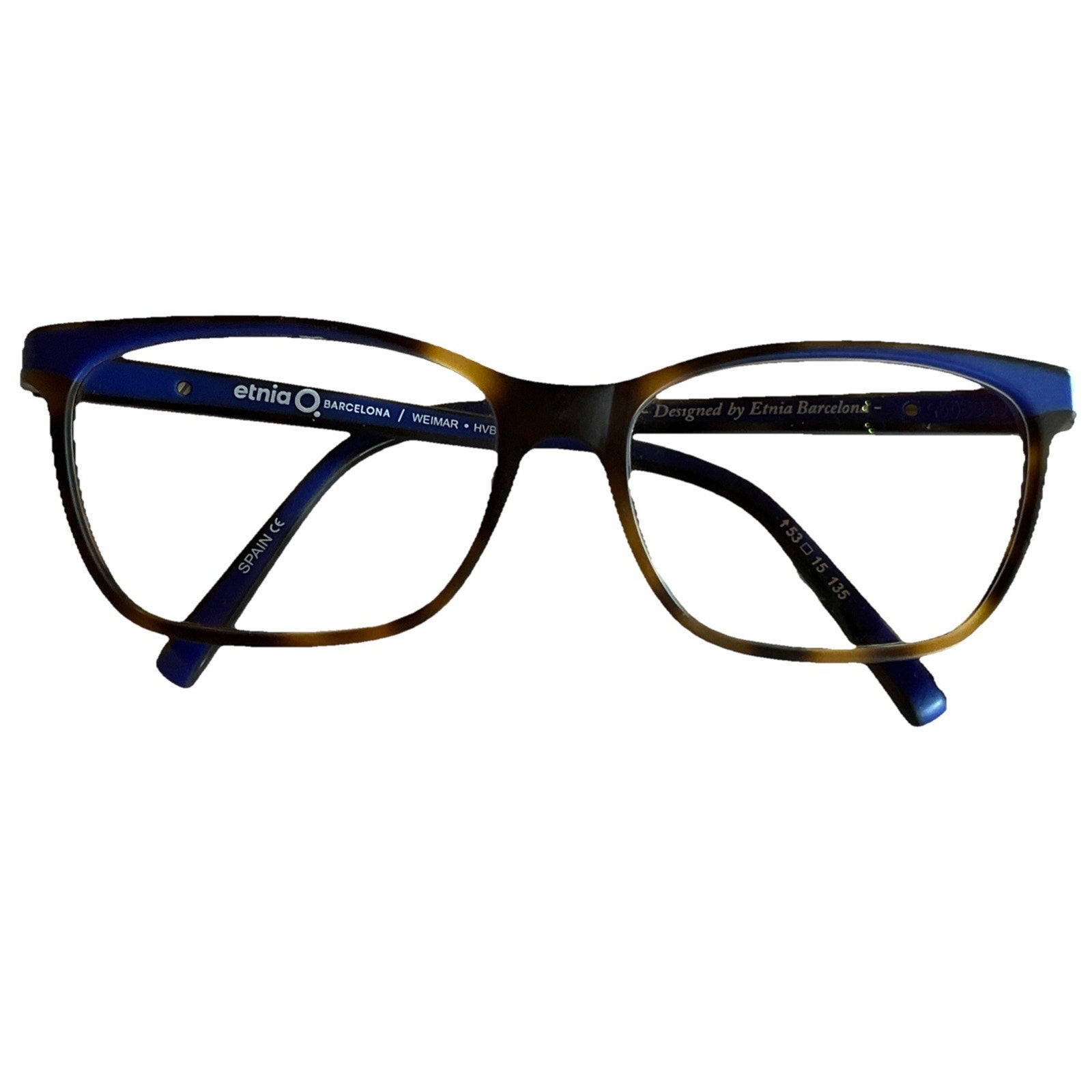 Etnia Barcelona Eyeglasses Carpi BLBL 53-15-135 Blue Brown Tortoise Spain Made