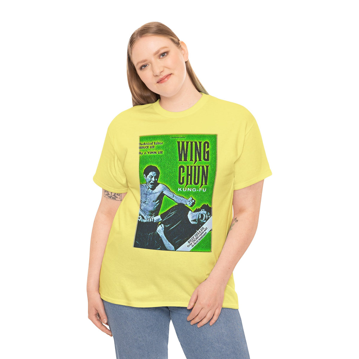 Wing Chun Kung-Fu Graphic Print Short Sleeve Crew Unisex Heavy Cotton Tee Shirt