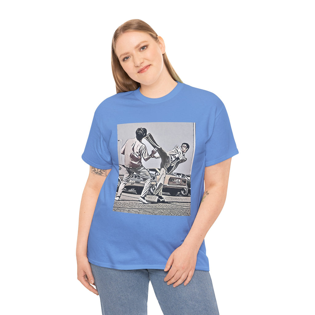 Bruce Lee Graphic Print Short Sleeve Crew Neck Unisex Heavy Cotton Art Tee Shirt