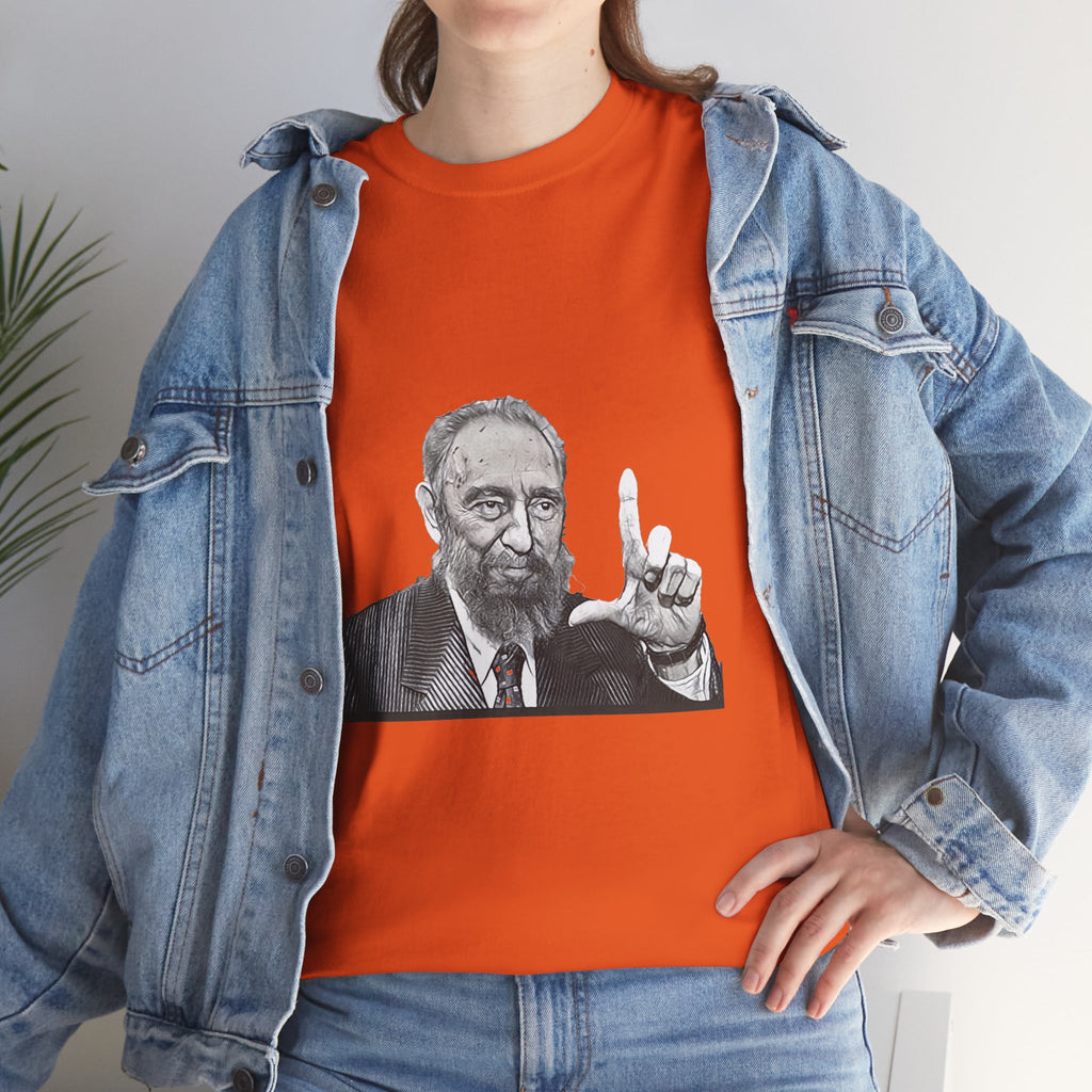 Fidel Castro Black & White Art Graphic Print Unisex Heavy Cotton Tee