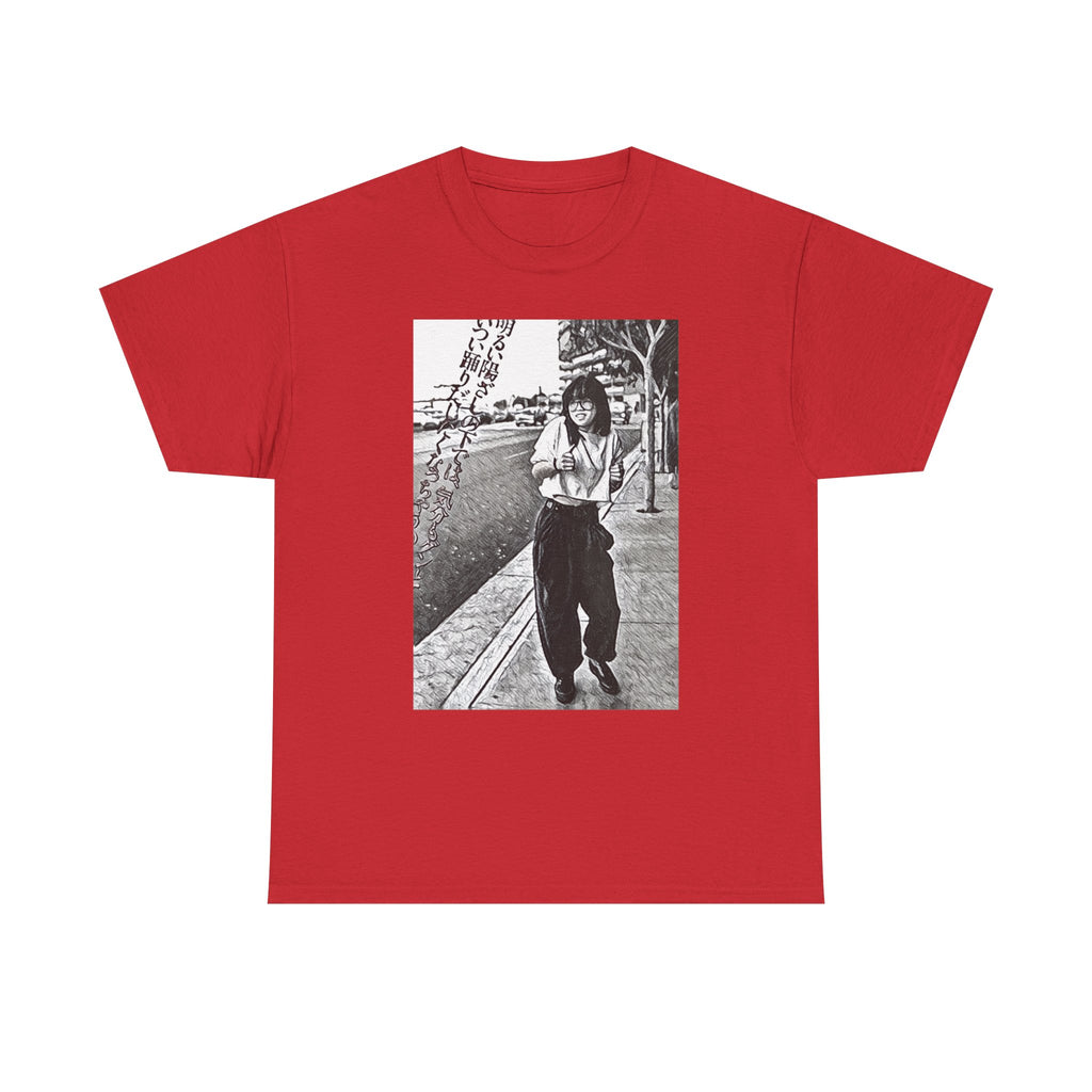Vibing Graphic Print Short Sleeve Crew Neck Unisex Heavy Cotton Art Tee Shirt