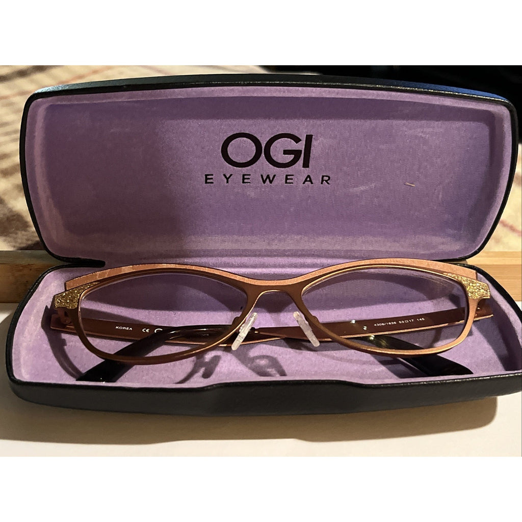OGI 4308/1636 Bronze Black EYEGLASSES GLASSES 53-17-145 B36mm Frames Metal