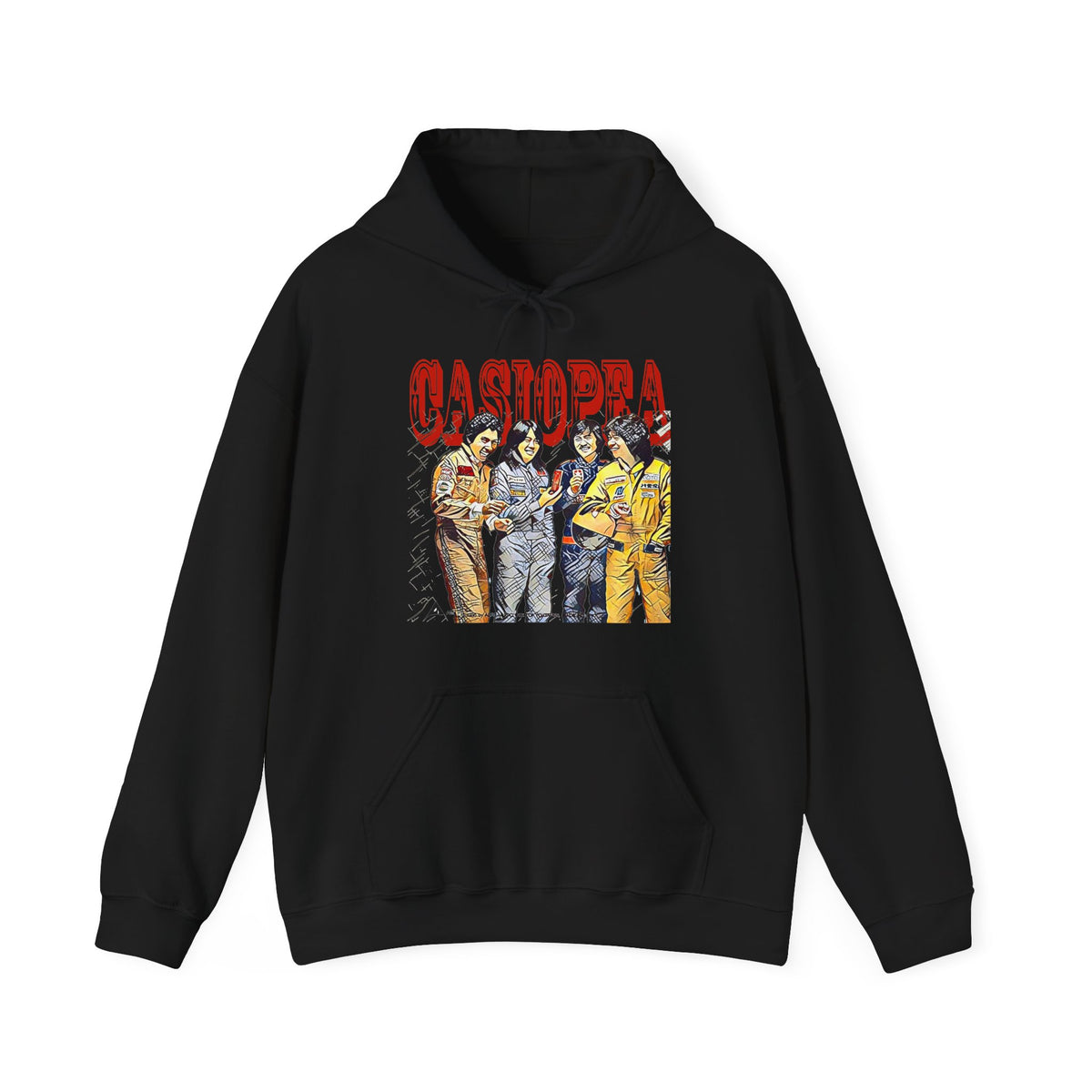 Casiopea Band Art Graphic Print Long Sleeve Unisex Heavy Blend Hooded Sweatshirt