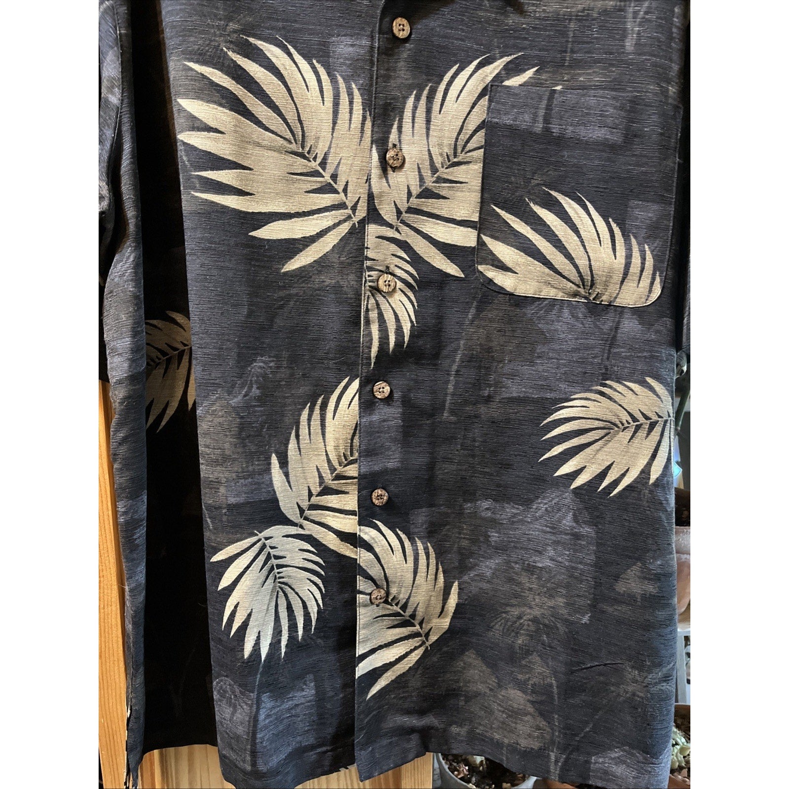 Havana Jack's Cafe Hawaiian Shirt Mens XL 100% Silk Washable Black Floral Tropic