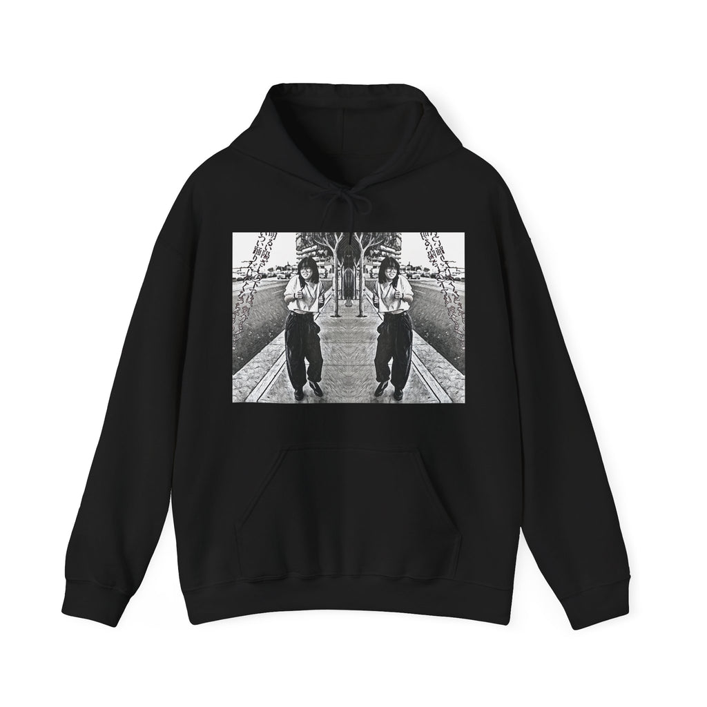 Vibing Graphic Print Long Sleeve Unisex Heavy Blend™ Hooded Pullover Sweatshirt