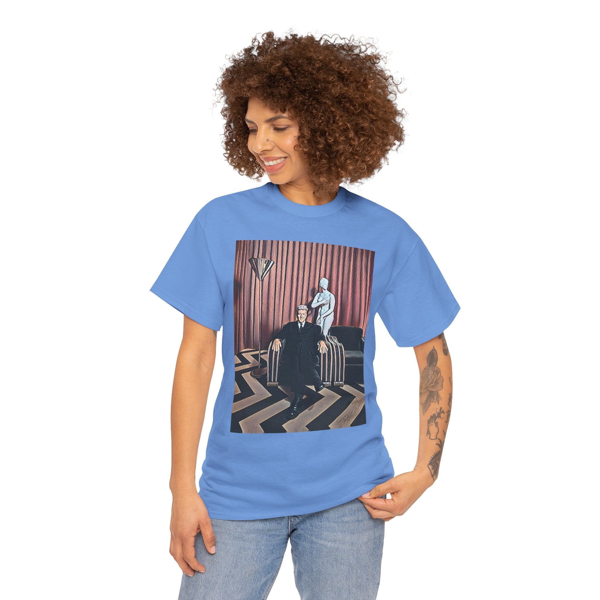 David Lynch Twin Peaks Graphic Print Short Sleeve Unisex Heavy Cotton Tee Shirt