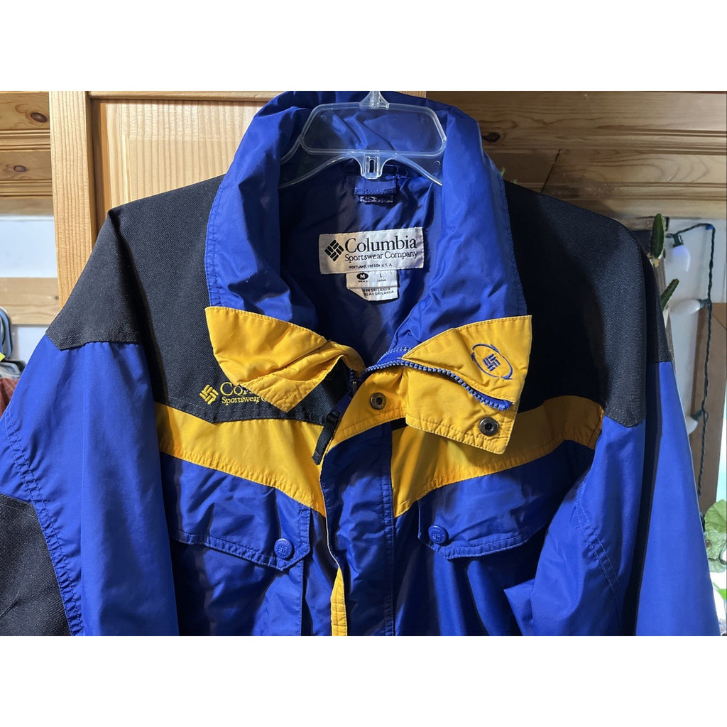 Columbia Mens M Blue Shell Jacket Ski Snow board Rain Winter Coat Boulder Ridge