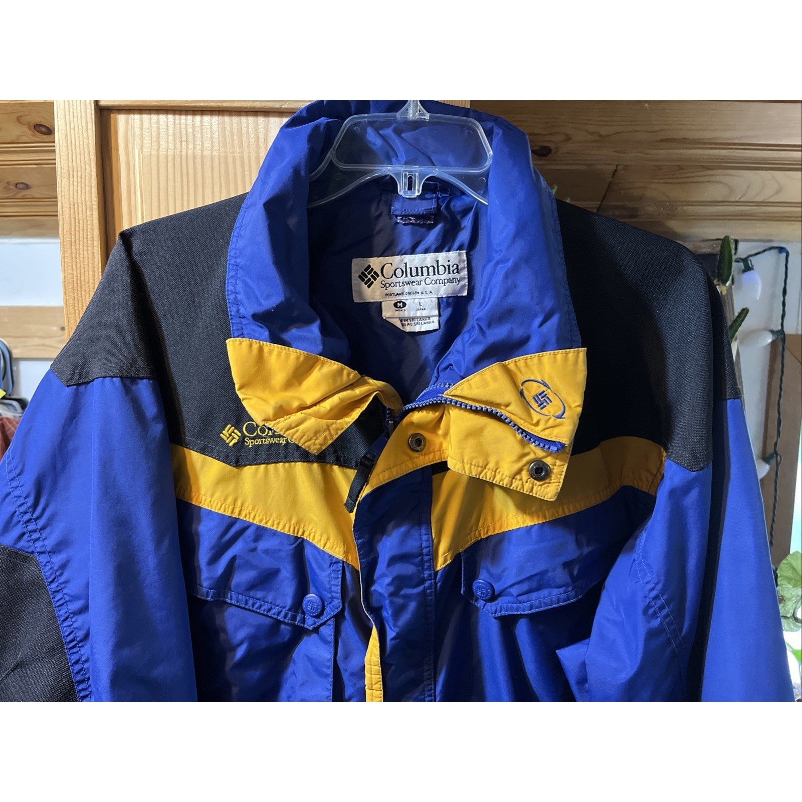 Columbia Mens M Blue Shell Jacket Ski Snow board Rain Winter Coat Boulder Ridge