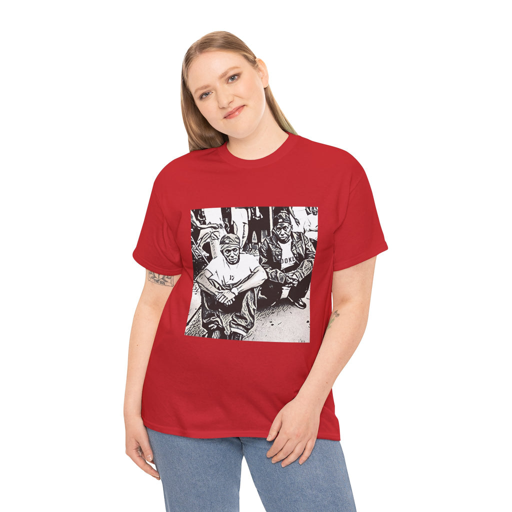 Black Star Graphic Print Short Sleeve Crew Neck Unisex Heavy Cotton Tee Shirt