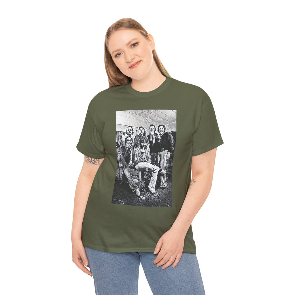 The Doobie Brothers Graphic Print Short Sleeve Crew Neck Unisex Heavy Cotton Tee