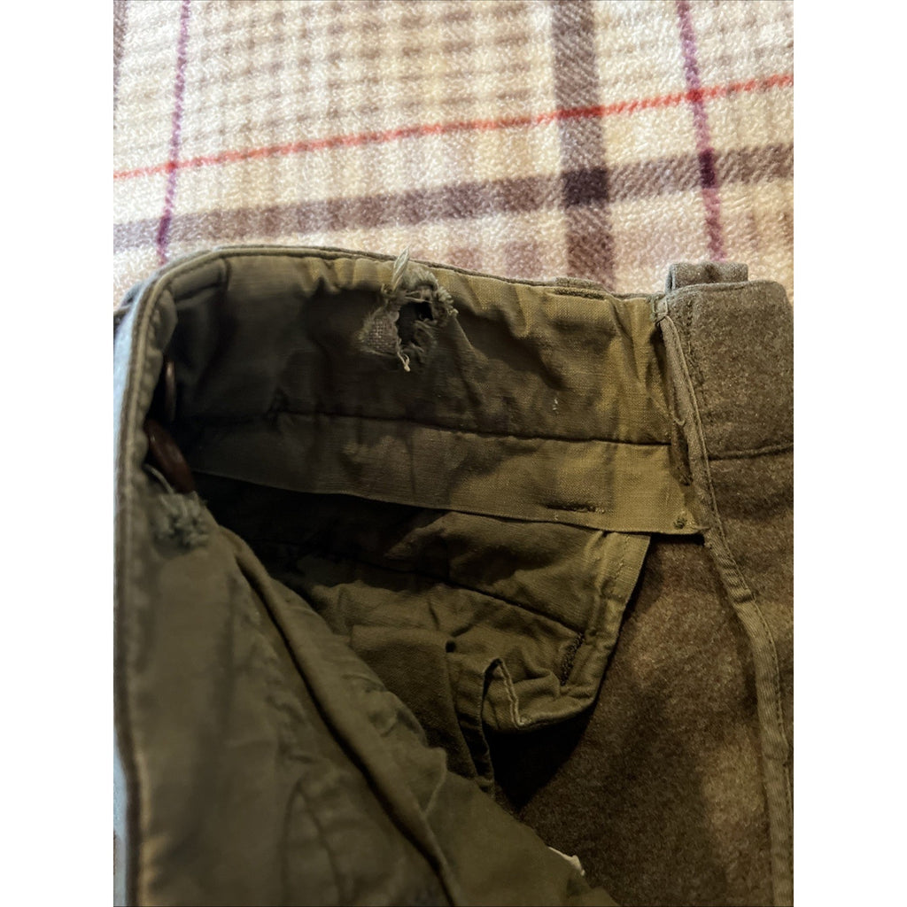 POST WW II GERMAN BUNDESWEHR WINTER WOOL GREEN PANTS SPORTRA ARNSTORF 34x30 VTG