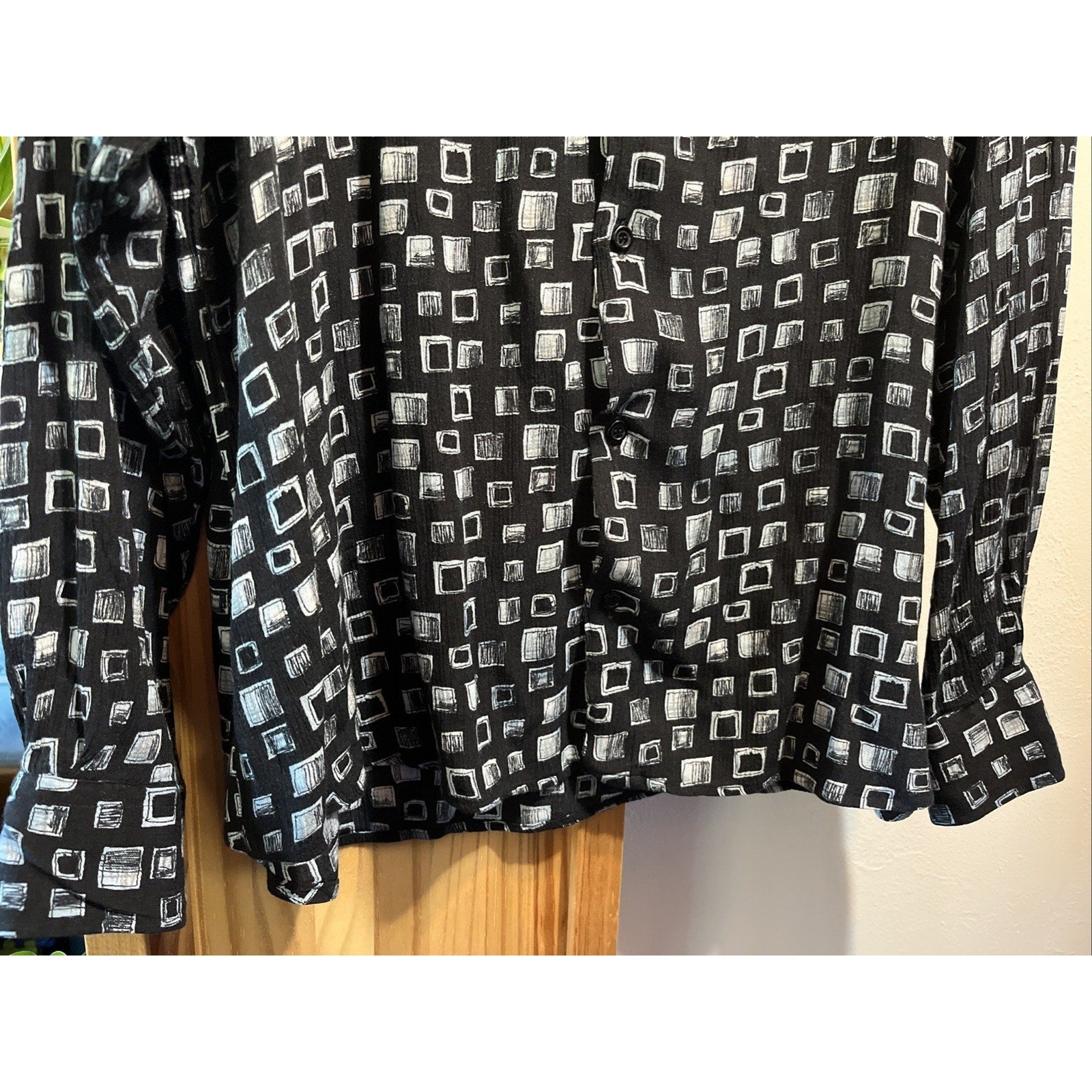 Pronto Uomo Firenze Vintage Men’s Nylon Shirt XL 54 Black LS Button Up Disco