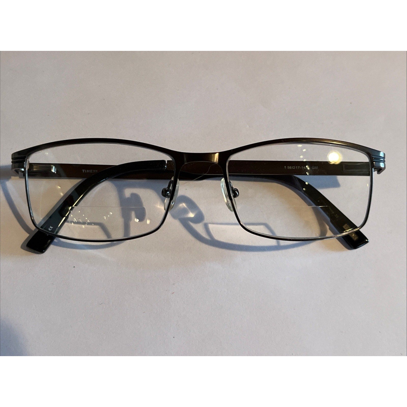 TIMEX EYEWEAR L056 Silver BLACK 56-17-145 FLEX HINGE EYEGLASSES TD82
