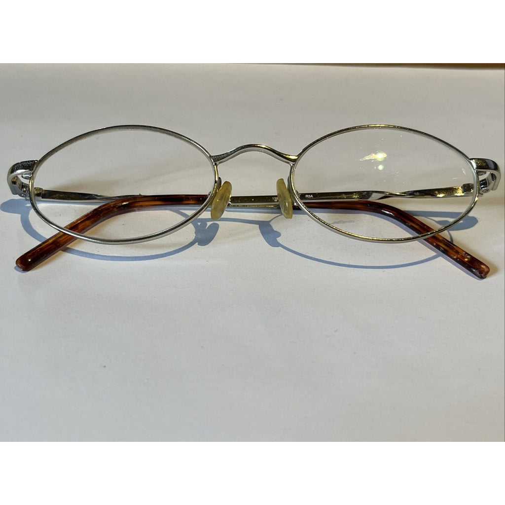 Polo Ralph Lauren Vintage Silver Brown Tortoise Eyeglass Frames RL 646 Authentic