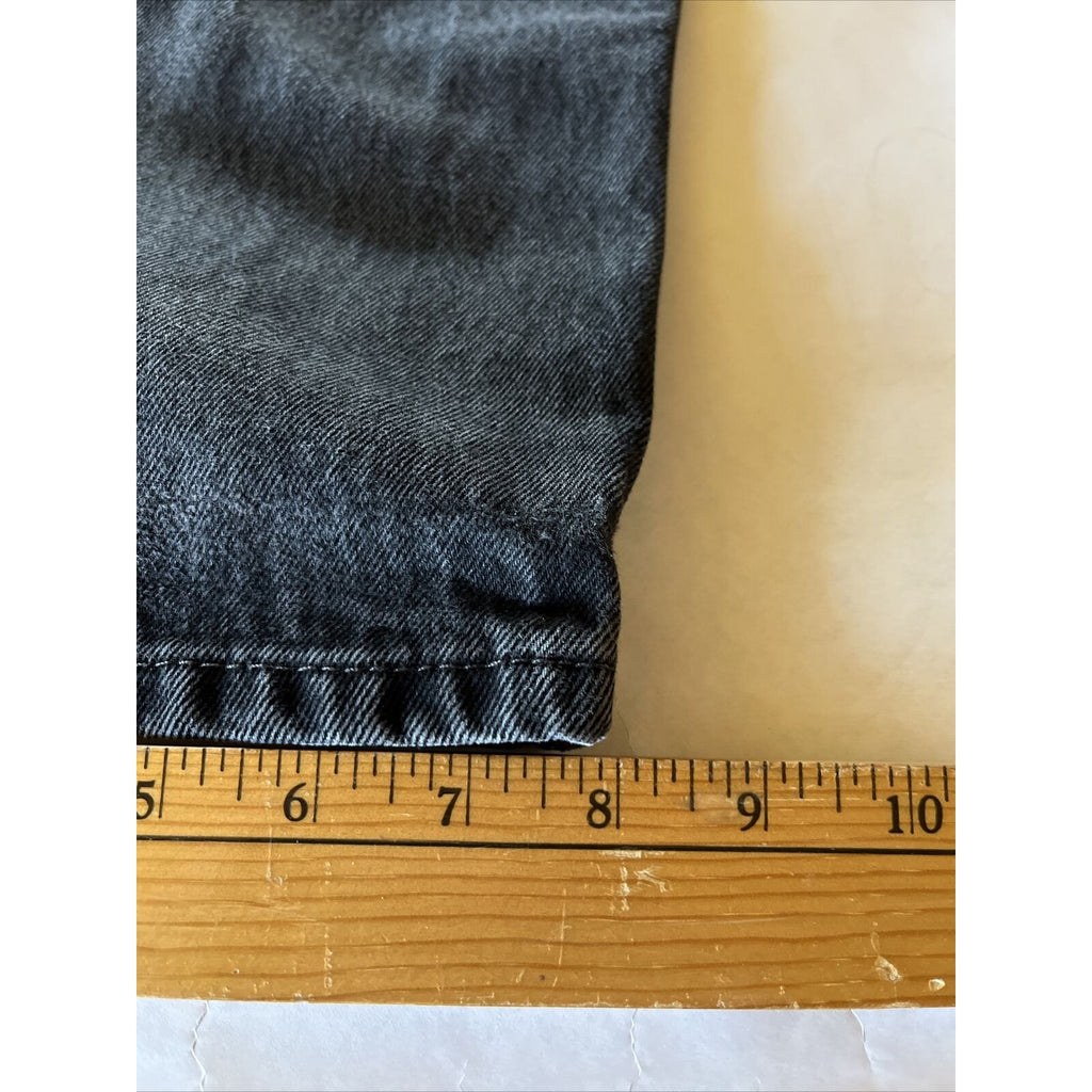 Levis Jeans Mens 33x28 Dark Gray 505 Reg Straight Leg Denim Cotton Workwear EUC