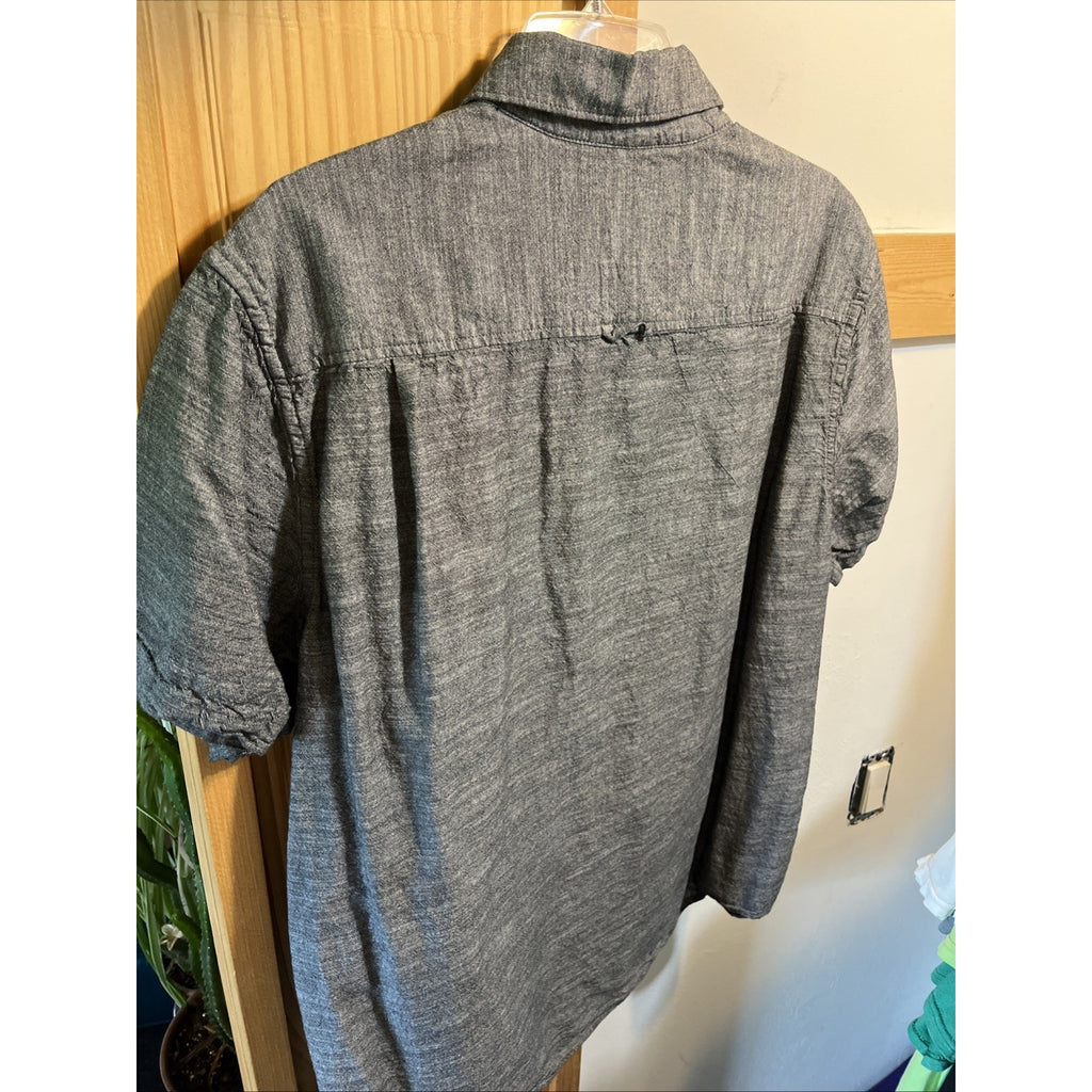Hurley Button Down Shirt Dark Gray Chambray Asphalt Streetwear Men's Size XL