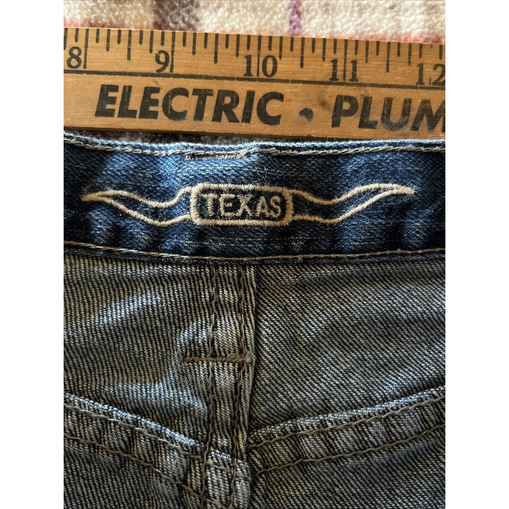 Texas Jeans Mens Demin Blue Relaxed Fit Western Dark Wash Made in USA 38x33