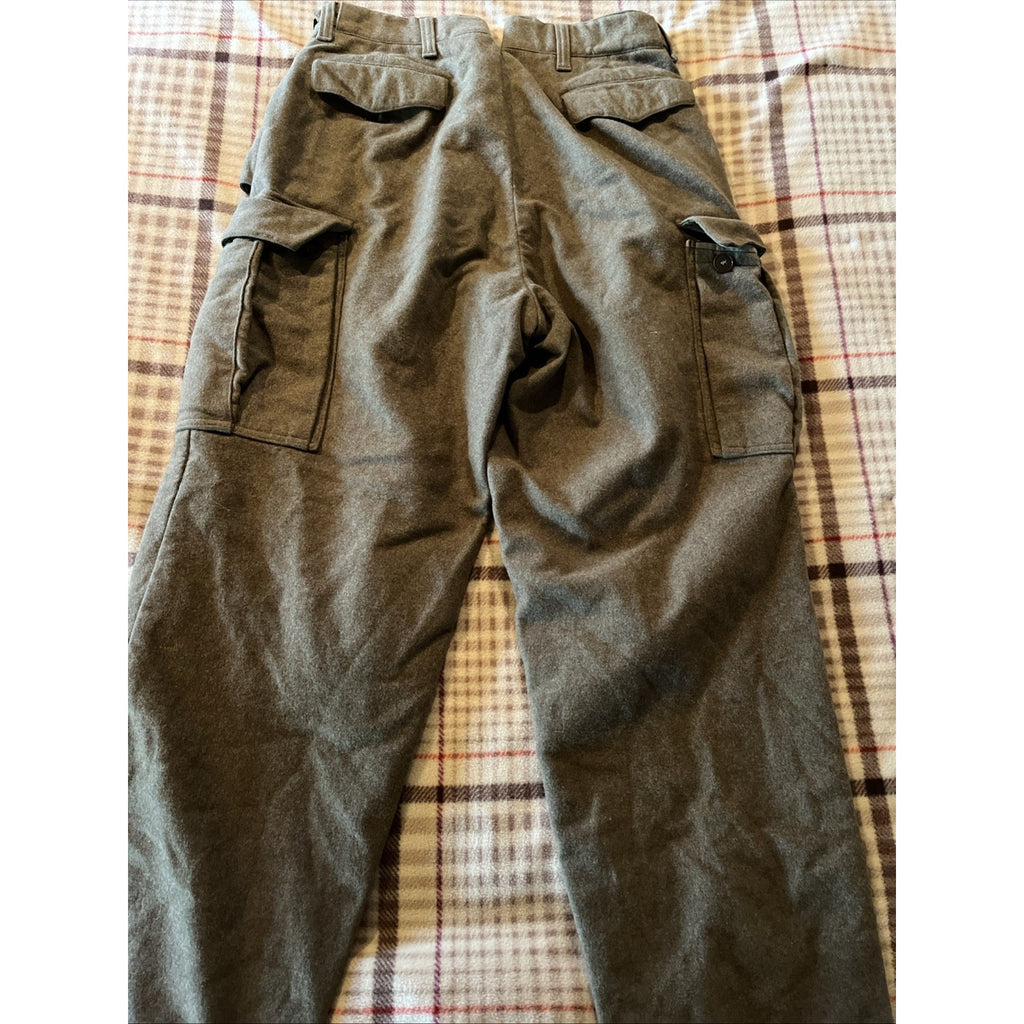 POST WW II GERMAN BUNDESWEHR WINTER WOOL GREEN PANTS SPORTRA ARNSTORF 34x30 VTG