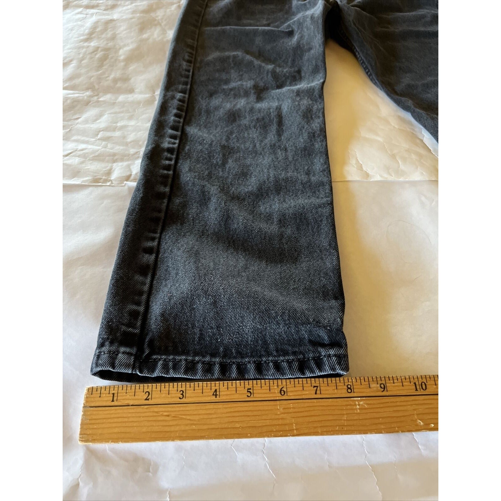 Levis Jeans Mens 33x28 Dark Gray 505 Reg Straight Leg Denim Cotton Workwear EUC