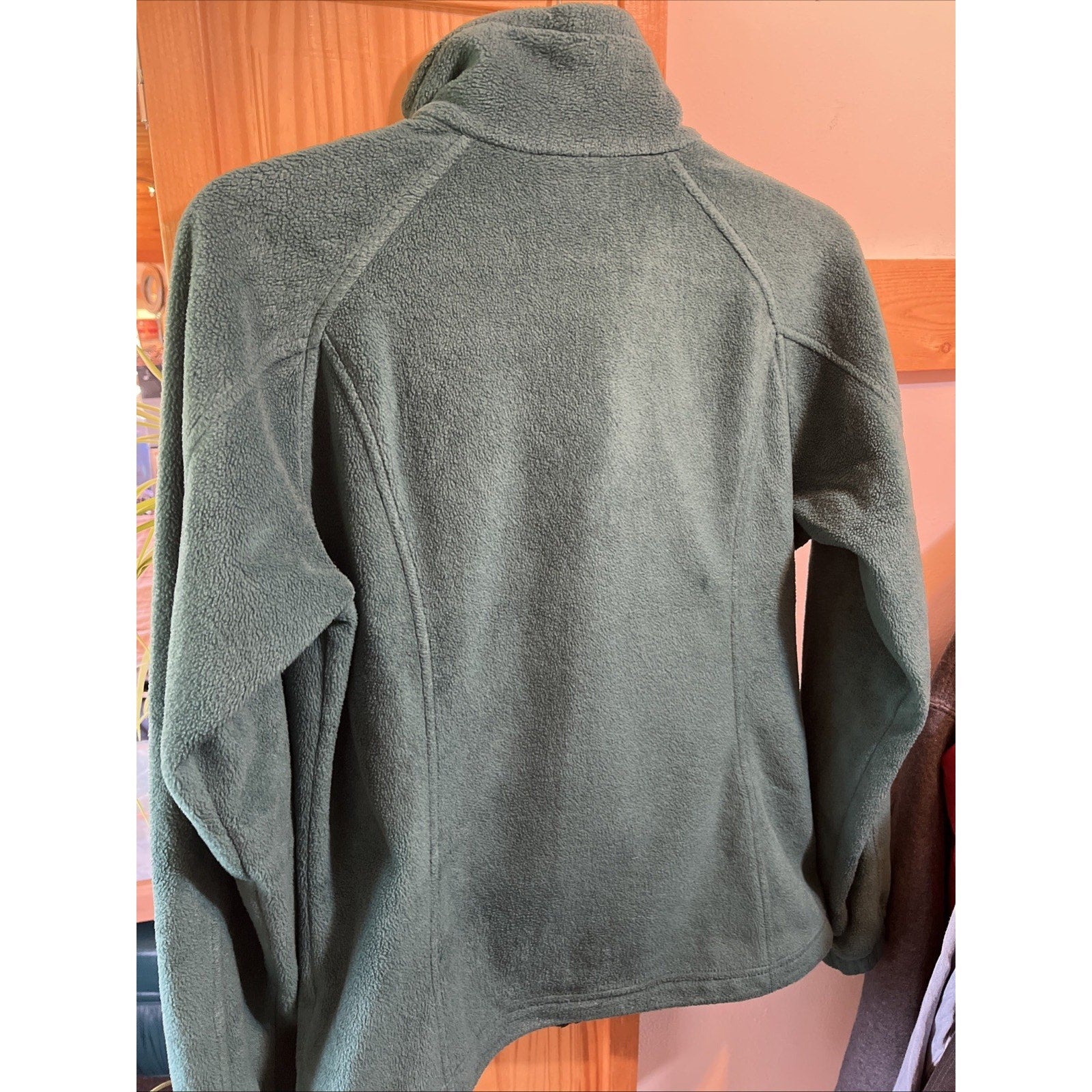 Columbia Womens M Green Long Sleeve Full Zip Polyester Fleece Windbreaker Jacket