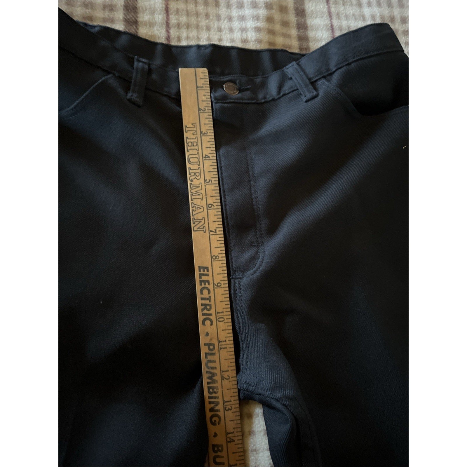 Vintage Wrangler Mens 38x30 Pants USA union Workwear Sanforized Polyester Black