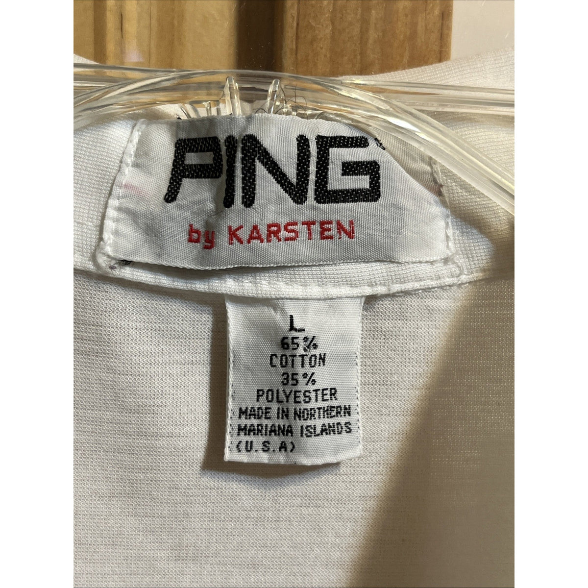 Karsten Ping vintage golf shirt Mens Large Cotton Polyester Polo Made In USA