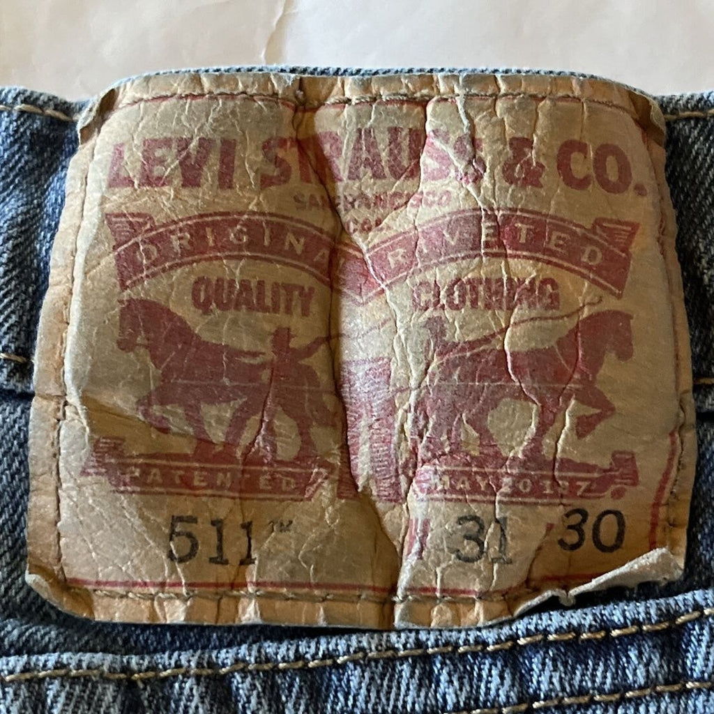 Levis 511 Jeans Mens 31x30 Blue Slim Straight Medium Wash Denim Y2k