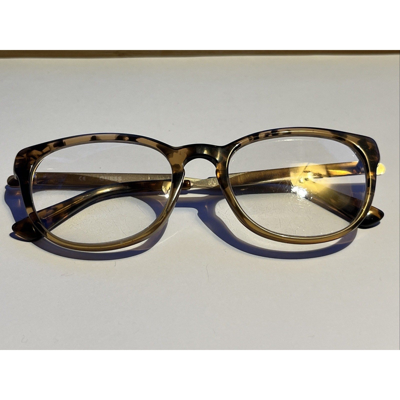 GUESS GU2461 Shiny Brown BRN Optical Eyeglasses Metal Frames 50-19-135 Unisex