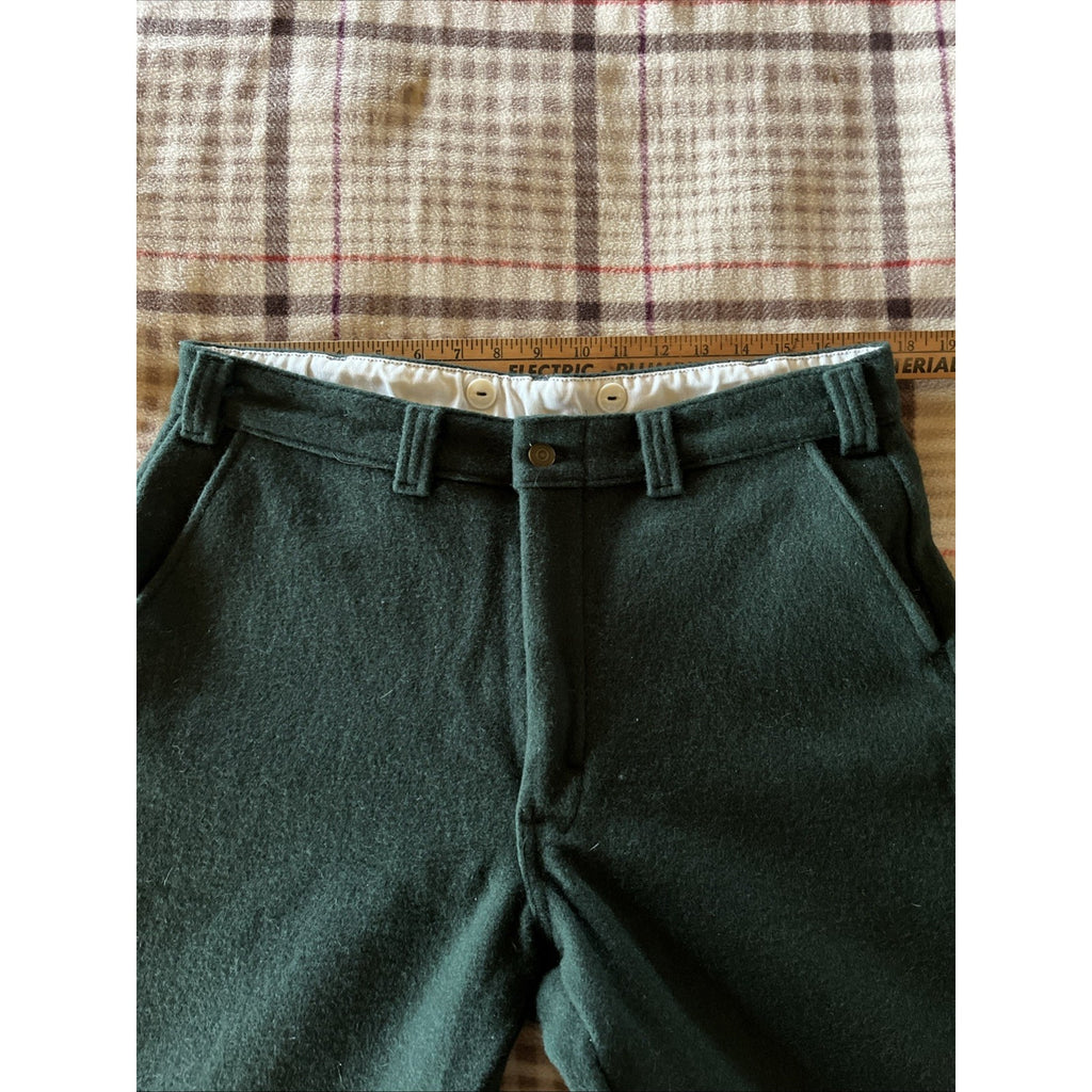 Vintage Codet Heavy Green Wool Blend Outdoor Pants Made in Canada Men's sz 35x28