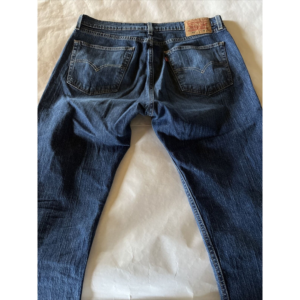 Levi's 505 Jeans Men's 36x30 Dark Wash Denim Pants Cotton Blue Outdoor Travel