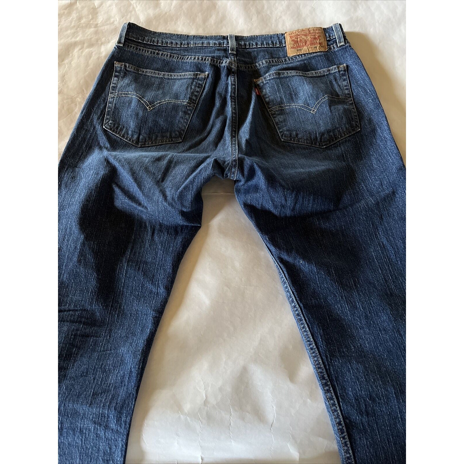 Levi's 505 Jeans Men's 36x30 Dark Wash Denim Pants Cotton Blue Outdoor Travel