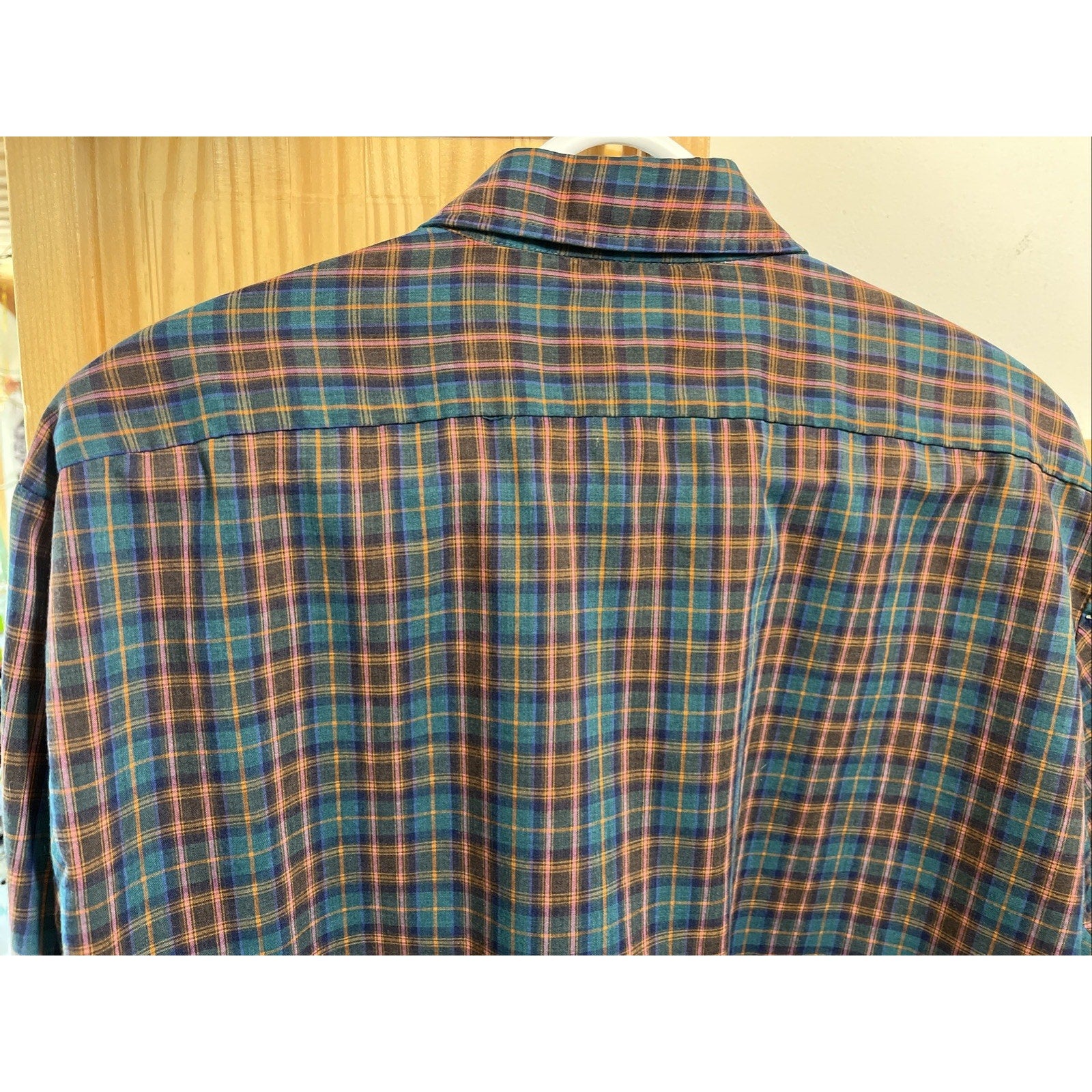 VTG Mens Store Sears Multicolor Plaid Button Front Flannel Shirt Size 16 - 16.5