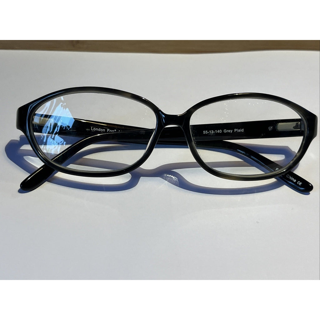 London Fog Eyewear 1123 Image Wear 55-13-140 Grey Plaid eyeglass frames Only