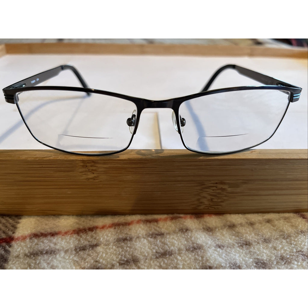 TIMEX EYEWEAR L056 Silver BLACK 56-17-145 FLEX HINGE EYEGLASSES TD82