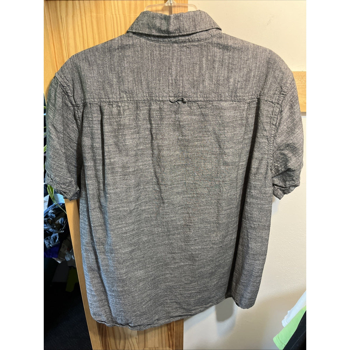 Hurley Button Down Shirt Dark Gray Chambray Asphalt Streetwear Men's Size XL