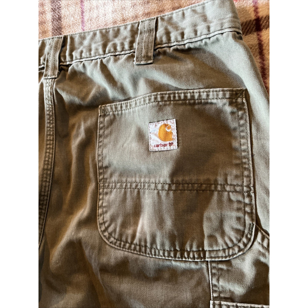 Carhartt Pants Mens 35x32 Fit Gray Canvas Carpenter Relaxed Fit Workwear Travel
