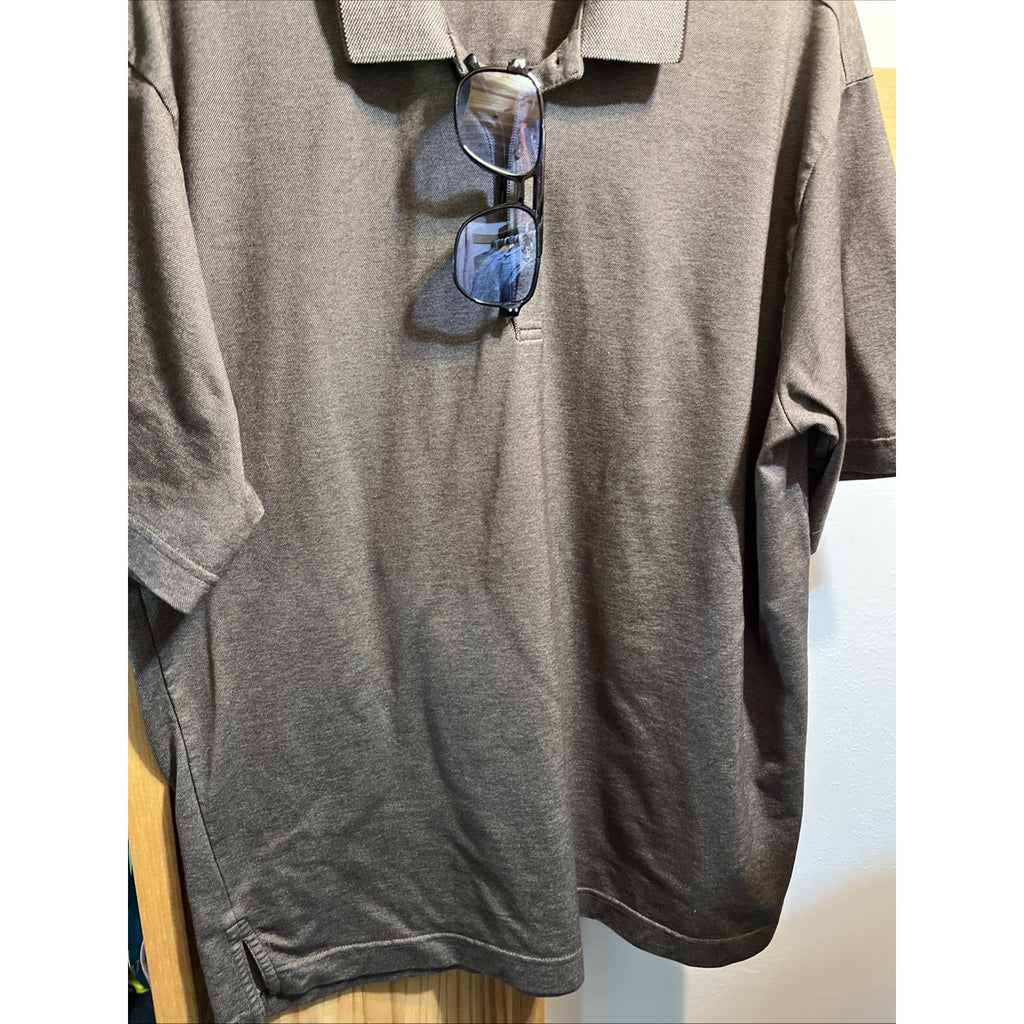 Daniel Cremieux Polo Shirt Men's L Golf Signature Collection Gray Short Sleeve
