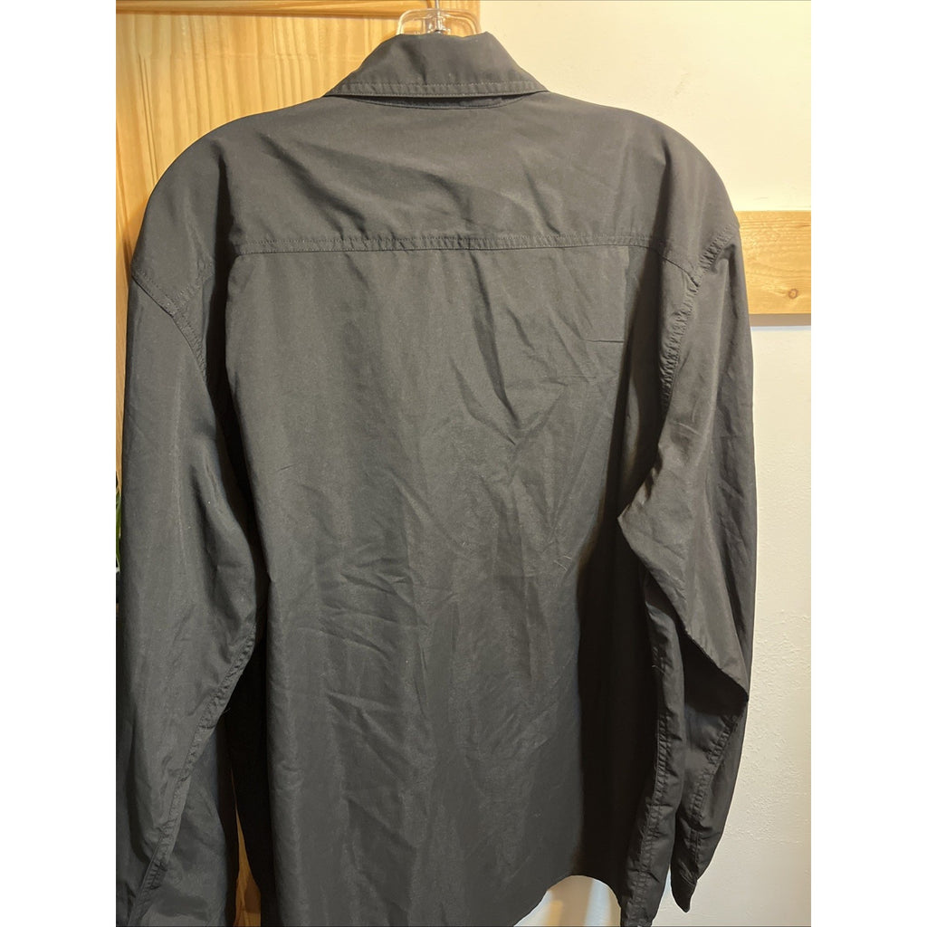 Carhartt Shirt Mens Large Black Long Sleeve Button Down Relaxed Fit Workwear