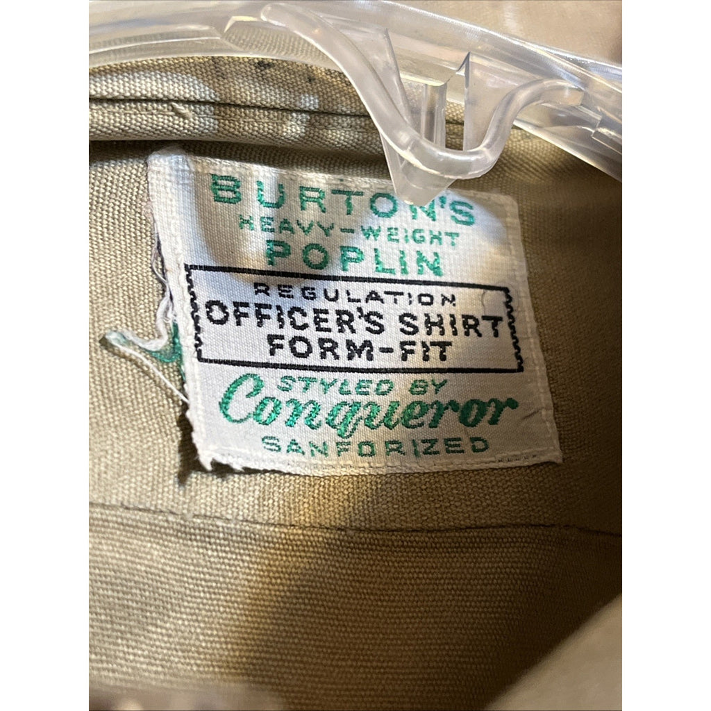 Vintage 50s BURTON'S POPLIN CONQUEROR SS SHIRT, GUSSETS, SANFORIZED, UNION S / M